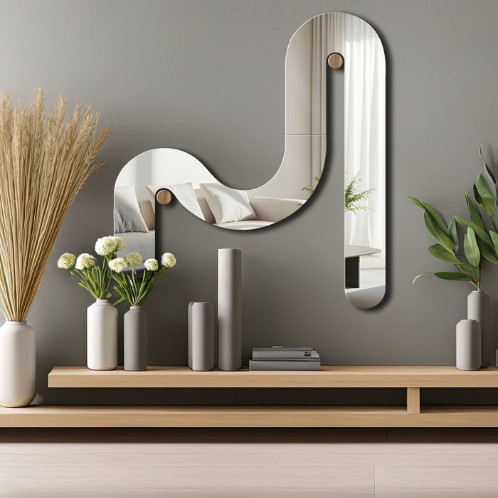 Wallity Ozgl509 - Espejo Decorativo Plateado 51x56cm Elegante y Moderno para Hogar